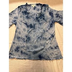 Vintage America Blue Tye Dye top Bell sleeve-XL